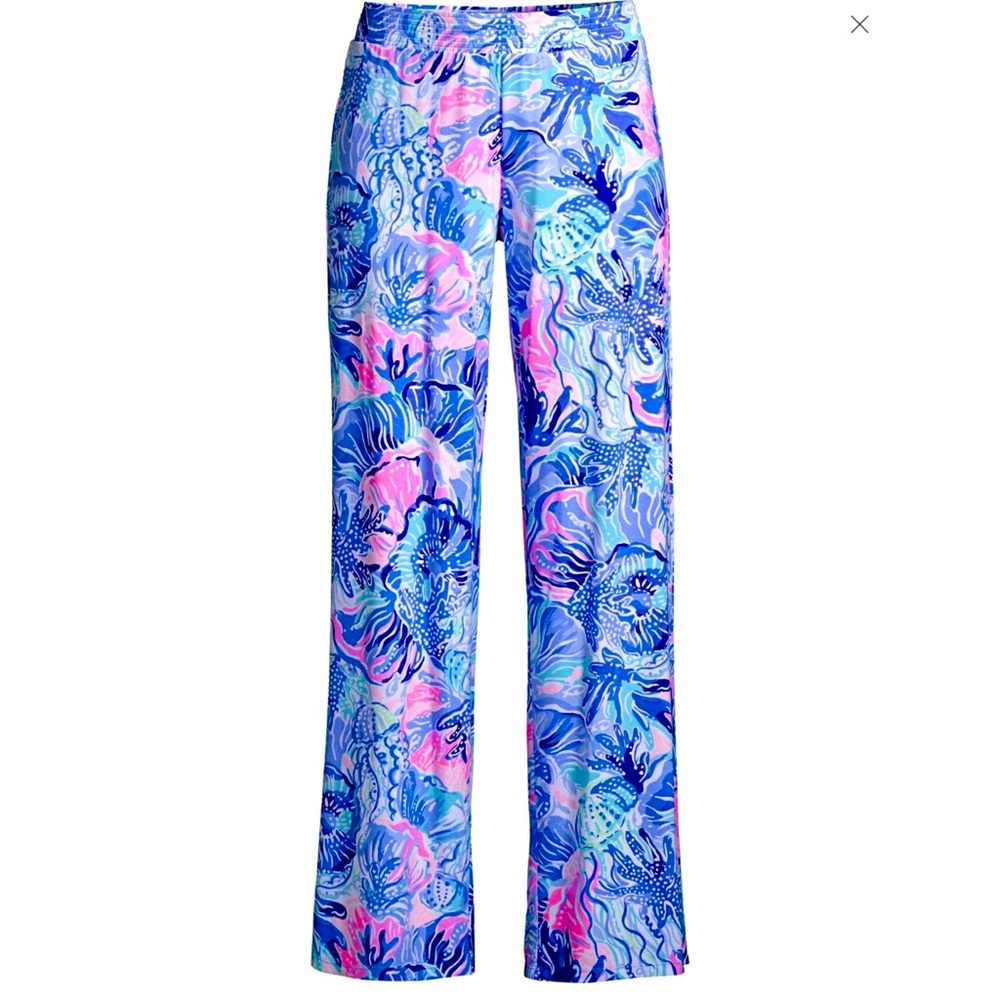 Lilly Pulitzer NWT Lorena Breezy Palazzo Pants Saltwater Shade Seekers $118 XS - Picture 3 of 8
